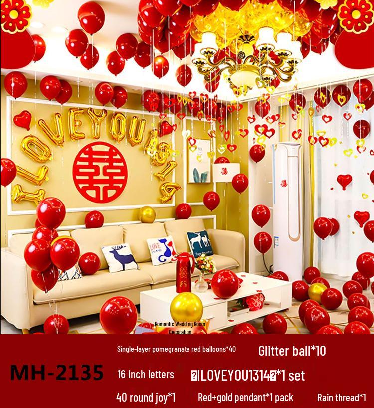 Ruby Red Pomegranate Wedding Balloons Set