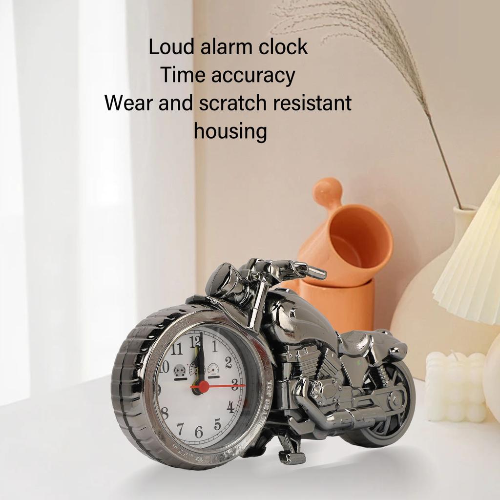 Vintage Motorradmodell Wecker Batteriebetrieben Schreibtischregaluhr Kinderzimmer Heimdekoration Geschenk