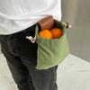 Storage Leather Canvas Bag Hiking Camping Portable Outdoor Survival Foraging Bag Fruit Picking Pouch Collapsible Pouch