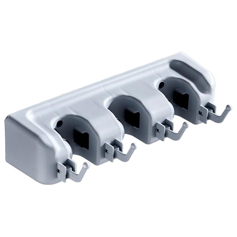 

Convenient Rack for Bathroom Kitchen Wall Mounted Mops Stand Holder 3/4/5 Position Multi-Functional Broom Hangers Shelf