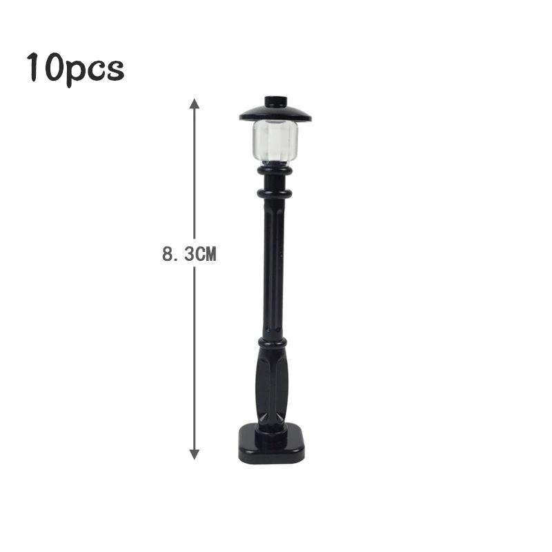 Non-Toxic City Train Track Traffic Light Lamp Street View Signs Indicator Brick Road Sign Cross Signpost Barrier Model Building Block Toys