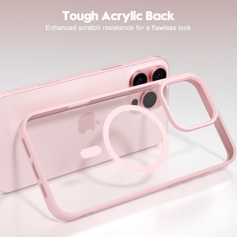 Fashion Phone Case For iPhone 17 16 15 14 13 12 11 Pro Max Plus 17 Air For Magsafe Transparent Clear Magnetic Hard Bumper Cover