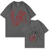 Rock Band Korn Print T Shirts Spider Graphic Tshirt Men Vintage Oversized T-shirt Unisex Alternative Nu Metal Music Short Sleeve