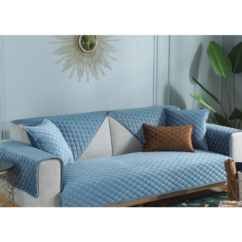 

Super Soft Thickened Dutch Velvet Quilted Sofa Cushion Cover Nordic Autumn Winter Solid Simple 110*240
