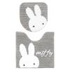 Miffy Tampa de Vaso Sanitário com Tampa Senko Prima Capa de Vaso Sanitário Miffy Adesiva Personagem Tapete Fofo, Conjunto de 2 Peças, Cinza, 58x60cm, Tampa de Uso Duplo, Conjunto, Tipo, Artigos,