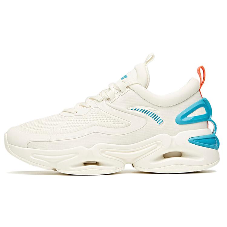 New Anta Running Collection Cushioned Slip Resistant Abrasion Resistant Breathable Low Top Running Shoes Men's White Blue 912045552-4