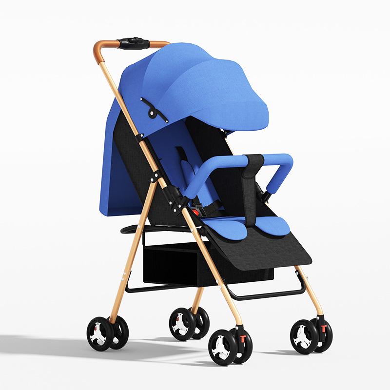 Leichter faltbarer Kinderwagen: Verstellbar, Sit-up, Vierräder, Ein-Knopf-Faltung