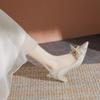 Fashion Fashionable Womens High Heels Summer New Shallow Mouth Pointed Women's Sandals Thick And Comfortable Wedding Shoes Tacones Altos