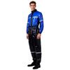 Men Stand Collar Long Sleeve Zipper Belted Jumpsuit Work Coveralls