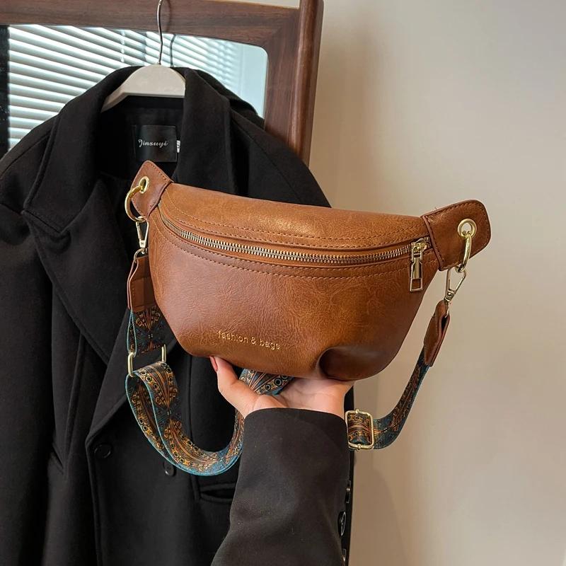 PU Zipper Youth Ladies Waist Packs Advanced Sense Female Crossbody Bags On Sale  Brand Hot Sale