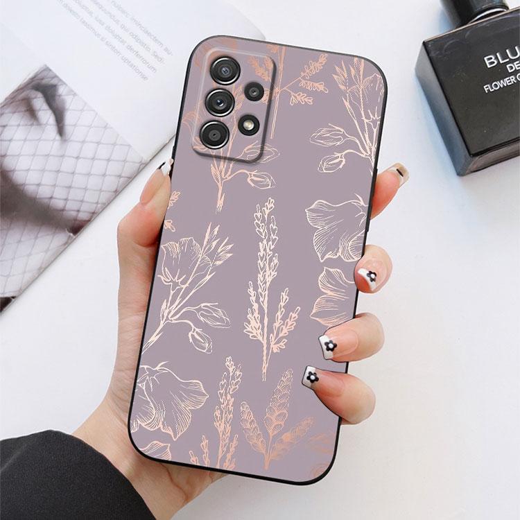 Glitter Hearts Love Leaf Phone Case For Samsung Galaxy S24FE S25 Ultra A02 A03 A04 A05 A06 A12 A13 A16 A26 A35 A36 A56 A55 Cover