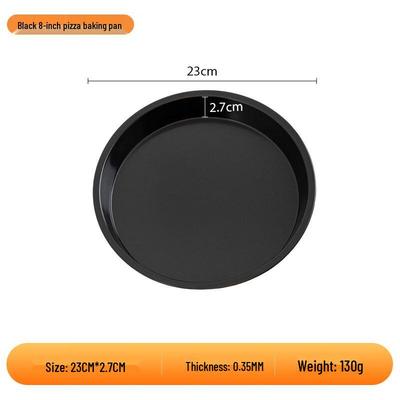 ZISIZ 8-Zoll Schwarzes Antihaft-Pizza-Backform-Set