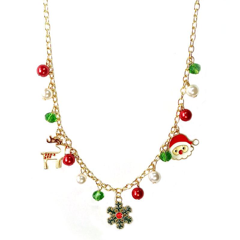 Christmas Necklace: Santa, Bells, Snowflake, Christmas Tree Alloy Pendant