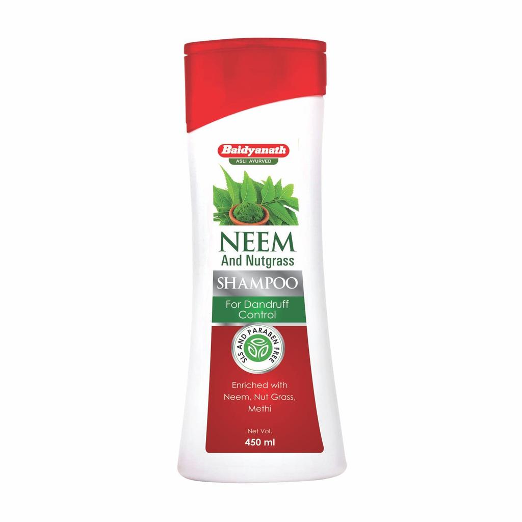 Baidyanath Asli Ayurved Neem And Nutgrass Shampoo 450 ML Pack Of 1 For Soft, Shiny, Nourished Hair