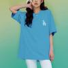 New MLB SS23 Drop Shoulder Sleeve T Shirt Unisex Light Blue 3ATSU2033-07ABD