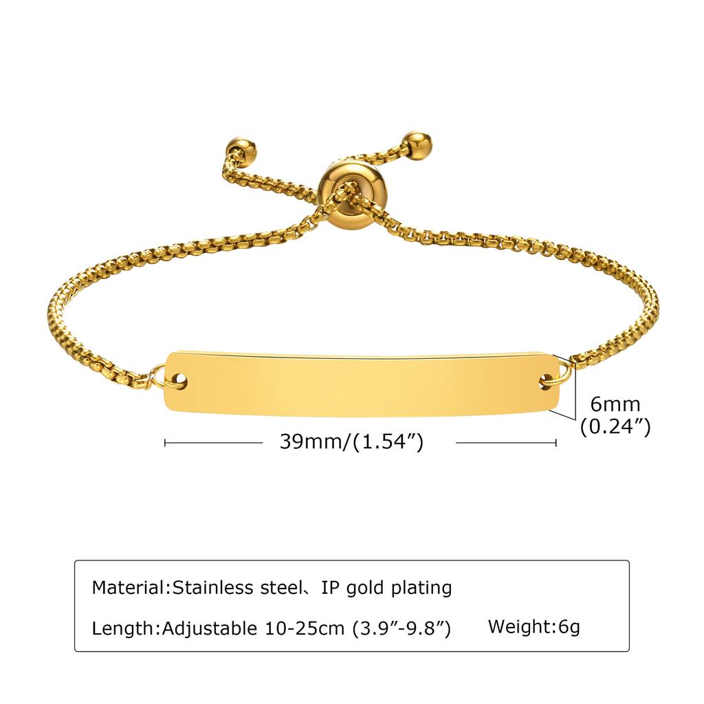Personalized Engrave ID Name Bracelet Stainless Steel Wrist Chain Customized Jewelry for Women Girlfriend Family Gift