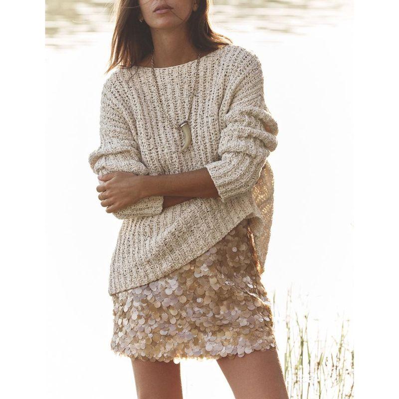 Summer New Product Women's Clothes French Style Design Short Mini Skirt with Lining Beads Decoration 3920221