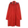 Hooded Coat M Red Women Used