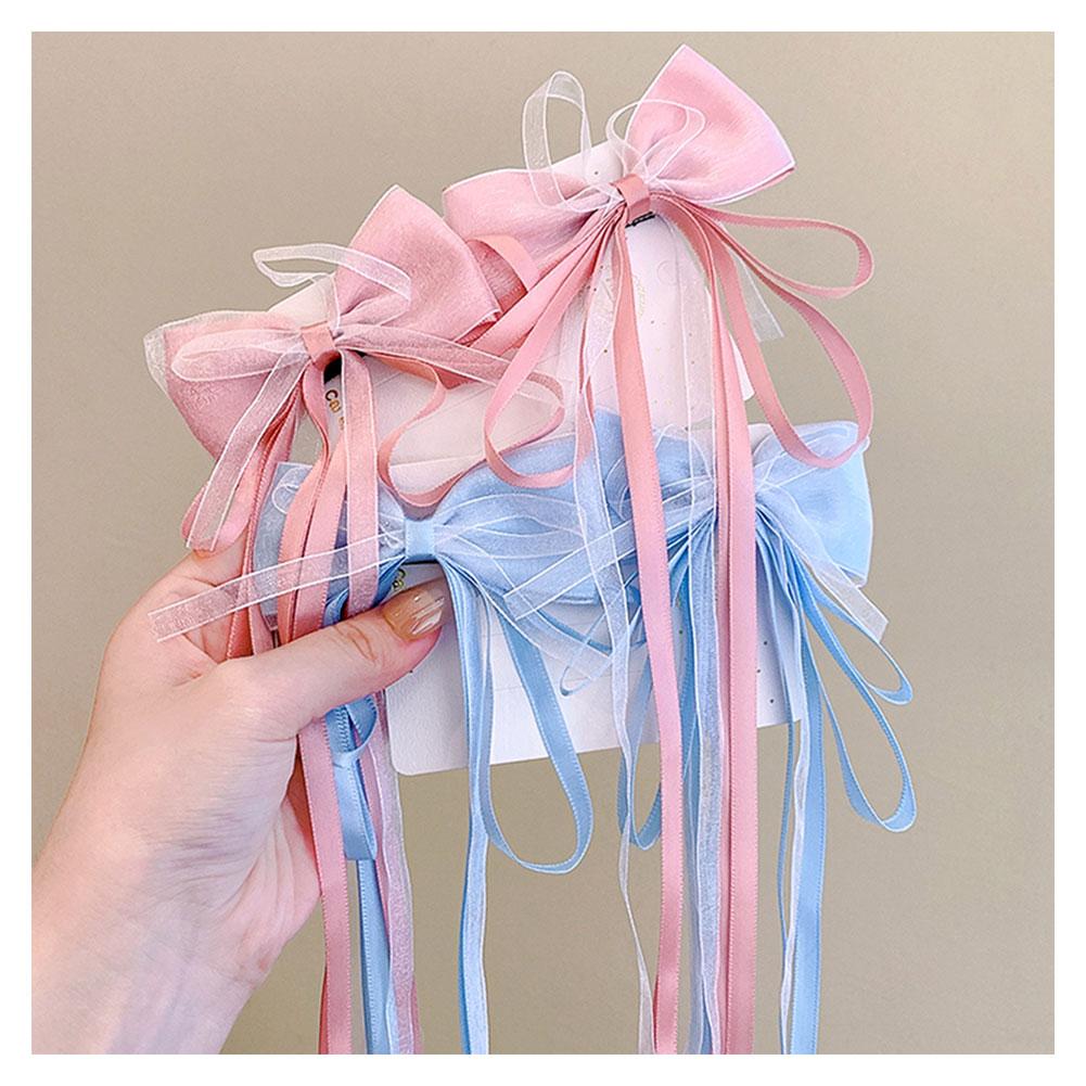 Bow Tie Ribbon Children Hair Clip Sweet Lovely Girl Multicoloured Bowknot Hairpin Versatile Hair Accessory