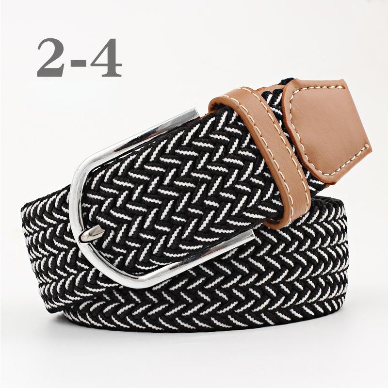 2026 New Fashion High Quality Explosive Women's Canvas Belt Men's Elastic Belt Casual Stretch Woven Pin Buckle Belt
