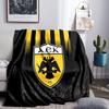 AEK AthenGoldenes und Schwarzes Wappen Design Decke Flanell Überwurf für Sofa, Innenbereich, Camping, Wohnzimmer, Büro, Stuhl und Bett Weiches Geburtstagsgeschenk