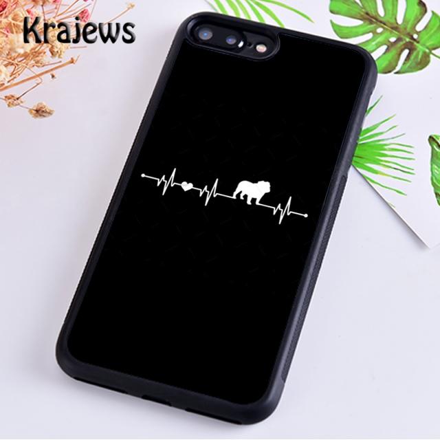 Krajews Englische Bulldogge Herzschlag TPU Handyhülle Abdeckung Für iPhone 17 Air 16 15 14 plus 11 12 13 pro max Hülle Fundas