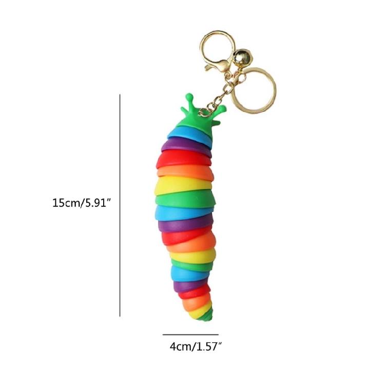Slug Fidget Toy Keychain Slug Puzzle Peristalsis Funny Caterpillars for Adult