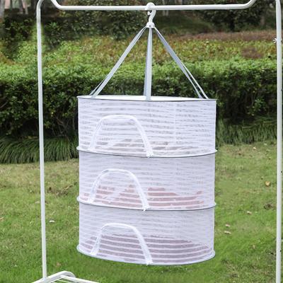 1/4 Layer Clothes Dryer Basket With Hanging Hook Fine Mesh Polyester Household Towels Foldable Baby Sweater Drying Rack For Home