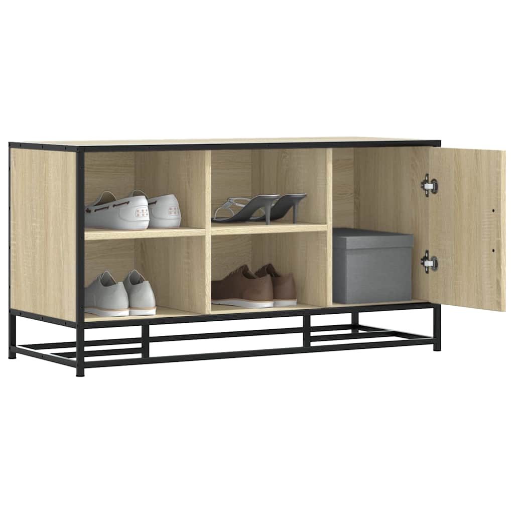 Shoe Bench Sonoma Oak 100 x 40 x 53.5 cm Engineered Wood and Metal