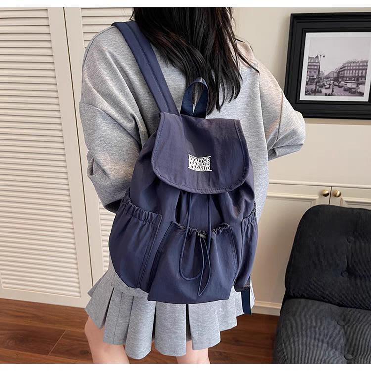 Korean Nylon Canvas Backpack Women's Fashionable Letter Casual Large-capacity Mountain Climbing Bag