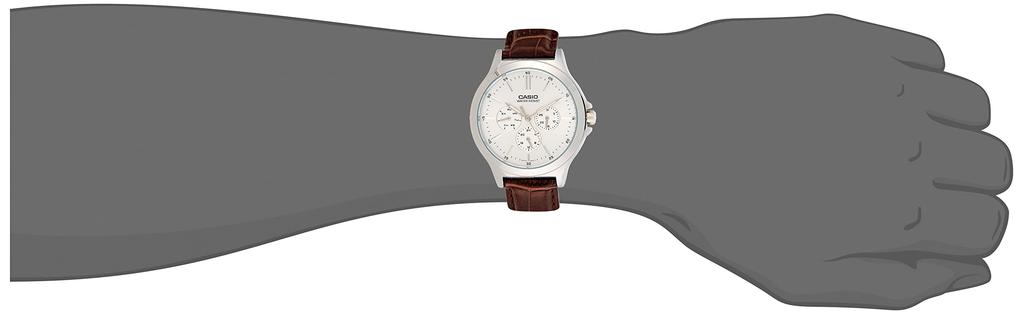 Casio Watch White Brown Strap Men's - MTP-V300L-7AUDF Dial, Band, Brown,