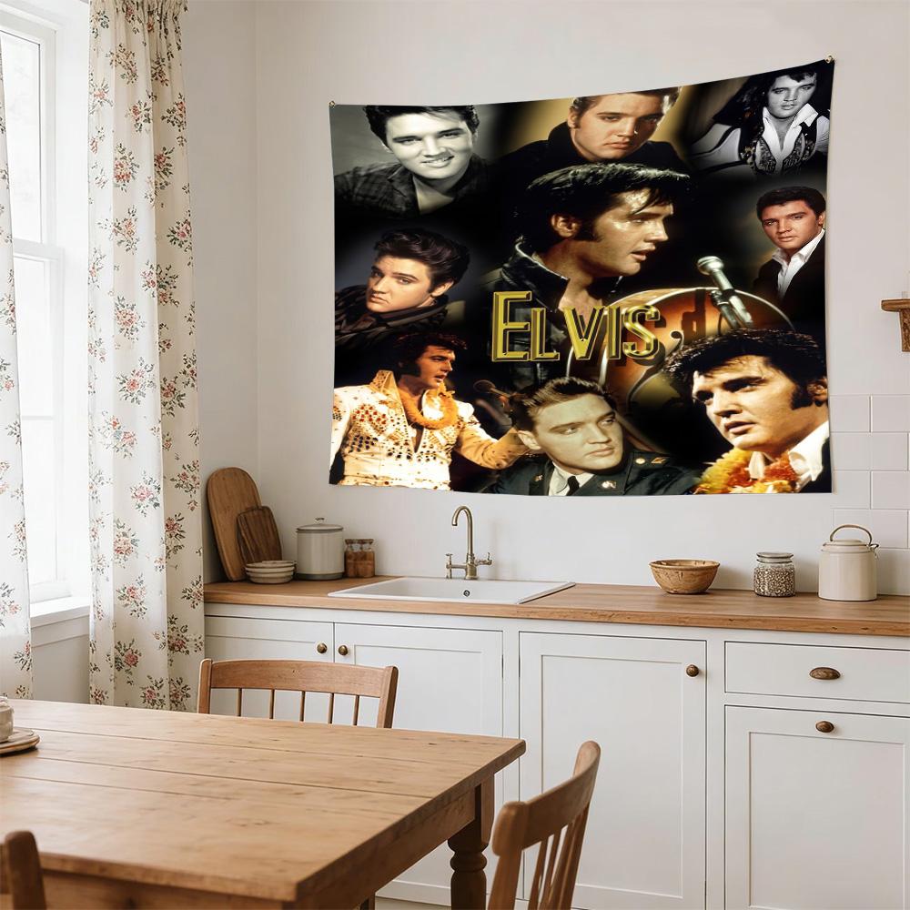 Elvis Neon Sign Versatile Wall Hanging Blanket, Home Backdrop for Wedding, Party and Video Shooting,Perfect Gift