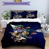 Space Cat Parade Printed 3pcs Bedding Set Soft Microfiber 1 Duvet Cover And 2 Pillowcases Home Bedroom Decor Xmas Gift K1594