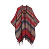 Ethnic Style Tassel Shawl: Xinjiang Tibet Yunnan Lijiang Travel Jacquard Outerwear Warm Striped Cape