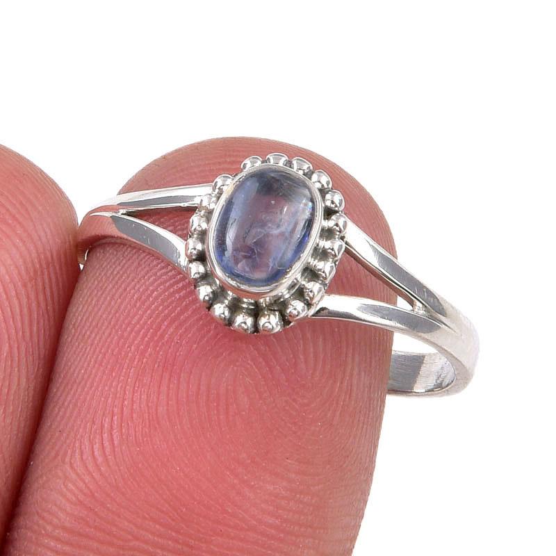 

Natural Kyanite Gemstone Handmade 925 Sterling Silver Jewelry Ring Size 9 E4c48