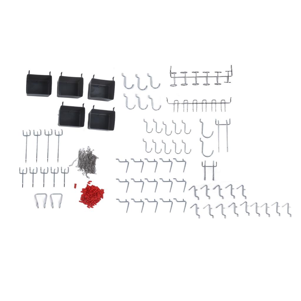 114 Stück Lochwandhaken Sortiment Werkzeugaufbewahrung Organizer Set Kit für Heimwerkstatt