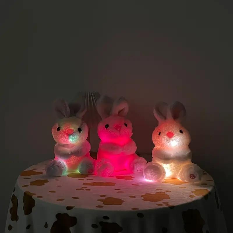 Starry Comfort Glow-In-The-Dark Plush Bunny Rabbit - Soft Polyester Blend Stuffed Animal Perfect Easter Gift For Youngsters