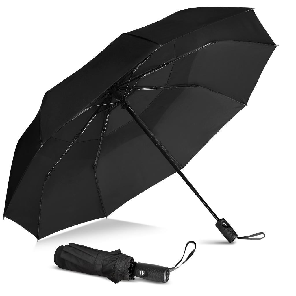 Foldable Umbrella Double Layer Lightweight Windproof 9 Ribs Parasol 23-inch Automatic Portable Strong Waterproof