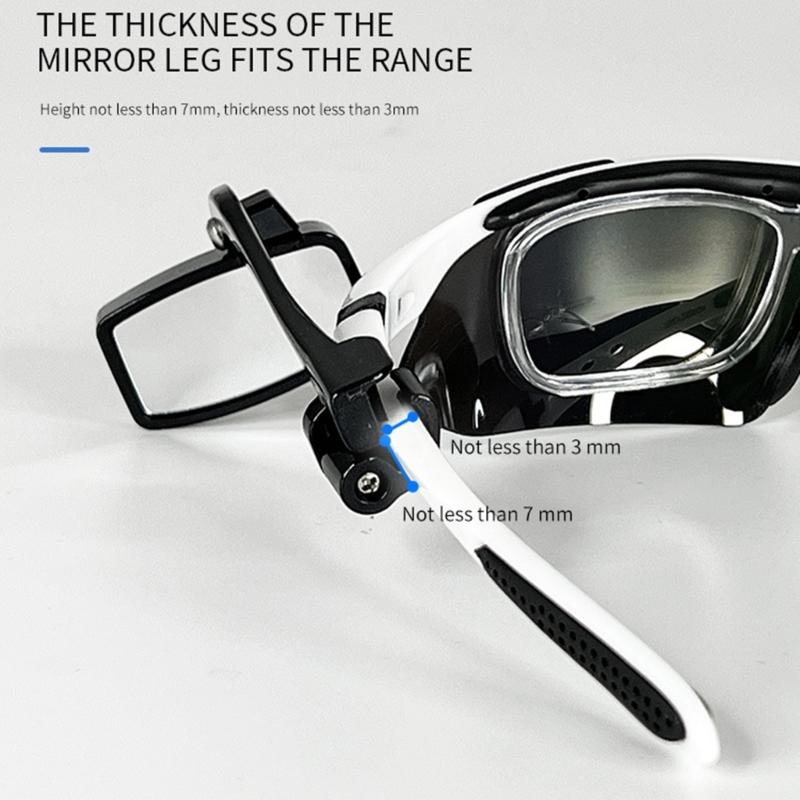 Ergonomic Cycling Safety Glasses Mount Helmet Mirror Adjustable Bike Eyeglass Rearview Mirror Cycling Accessory