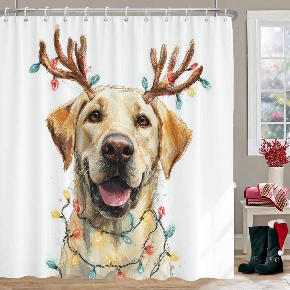 Merry Christmas dinosaur cat Print Bathing Curtain Bathroom Shower Curtain With Hooks bathroom home decor and accessories