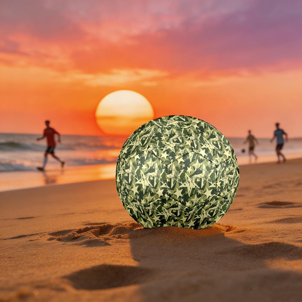1pc Camouflage Star Theme Soccer Ball Football, Size 5, Lightweight PVC, Outdoor Training Soccer Ball,Gift j61497 Size 5