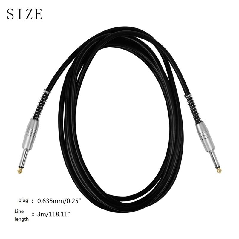 Guitar Connecting Cable Straight 6.35mm Male Jack Stereo Audios Interconnect Cord for Electric Guitar, Bass, Mandolin