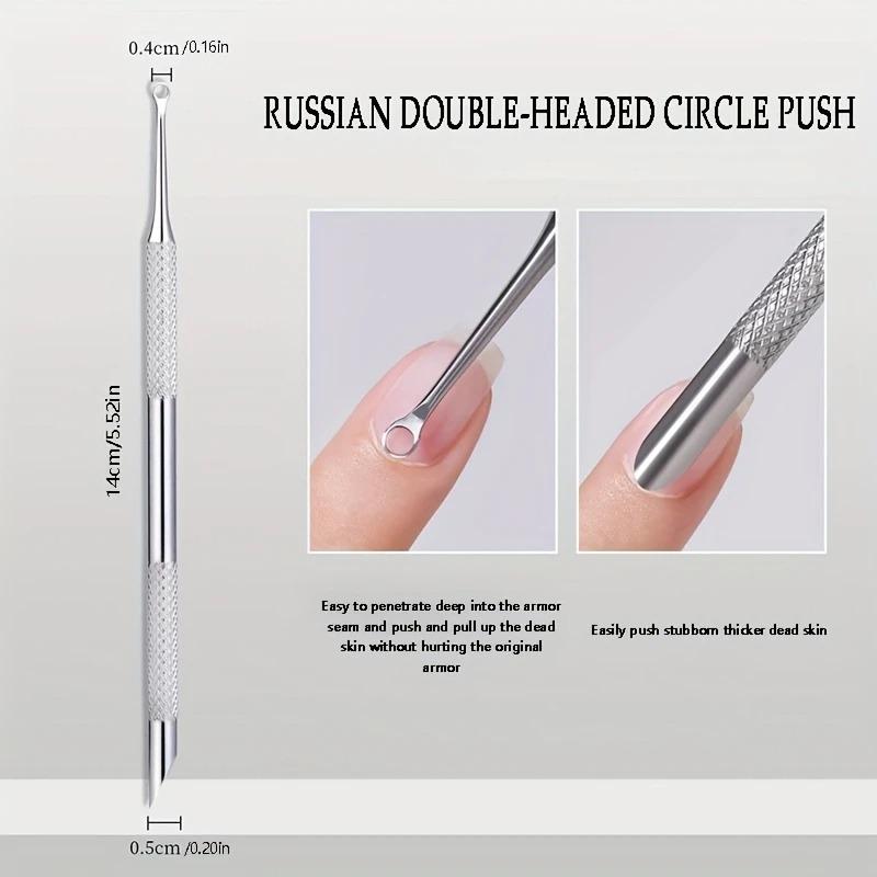 Stainless Steel Cuticle Pusher Nail Care Tool, Multi-Functional Dead Skin Remover, Portable and Durable, Foot Pedicure and Manic