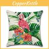 Luxurious Flamingo Tropical Monstera Cotton Linen Cushion Cover For Chic Living Spaces