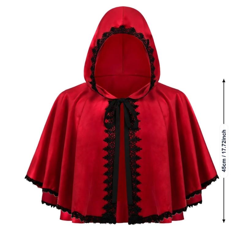 Red Short Capes Cloak with Breathable Polyester Fabric for Warm-Weather Coverage and Cool-Weather Layering