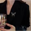 SUYU Vintage Black Butterfly Brooch With Slightly Inlaid Cubic Zirconia Insect Clothing Accessories