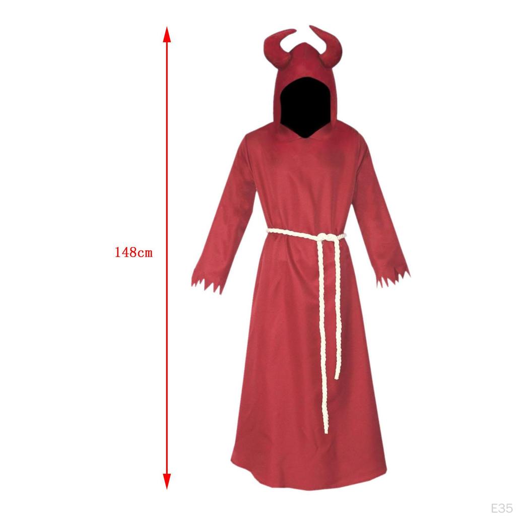 Cosplay Costume Robe with Hood Dress up Hooded Uniform Knight Witch Cape for Carnival Party