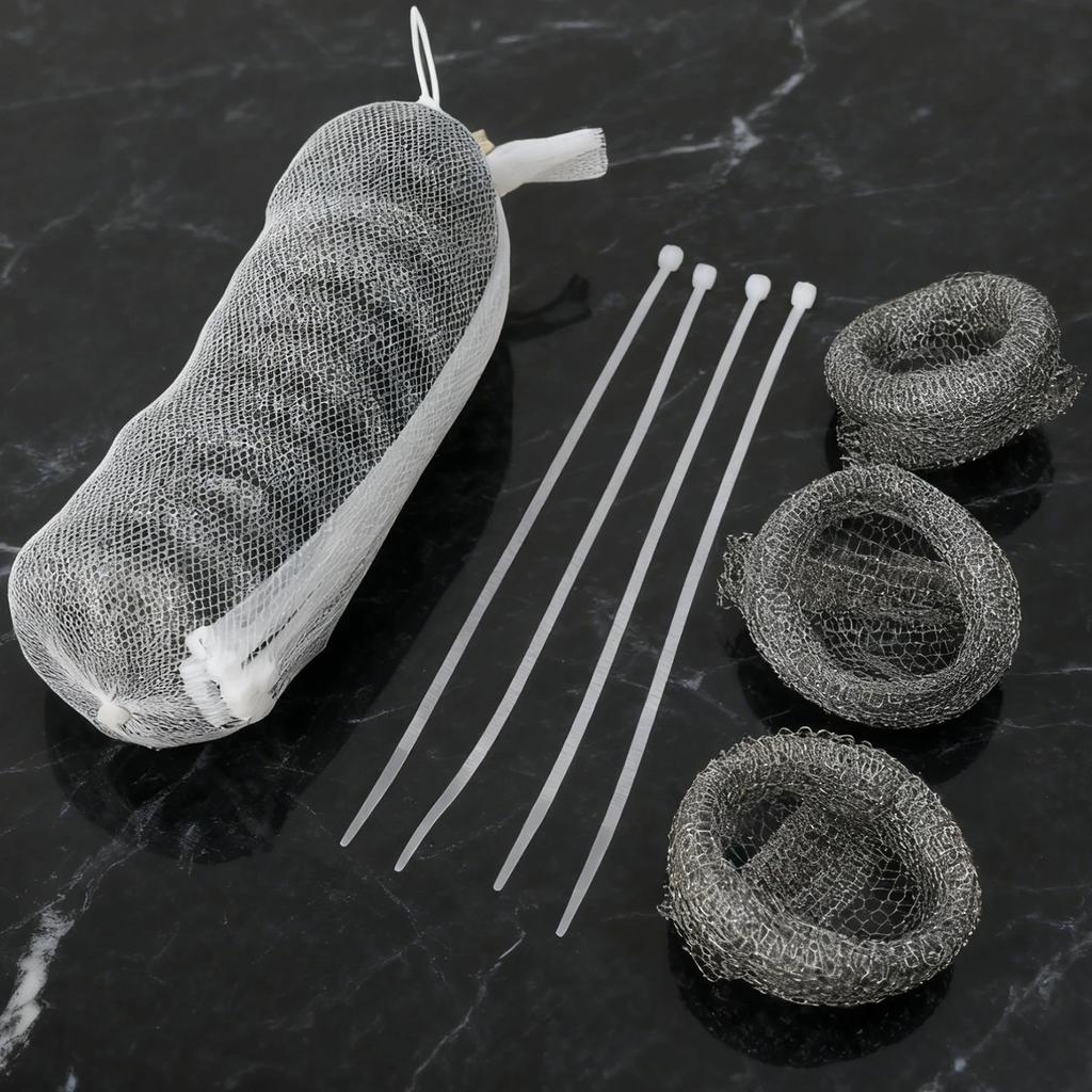 24 Pièces Filtre Écran de Tuyau d'Évacuation en Maille pour Linge avec Serre-câbles Acier Inoxydable Piège à Peluches Pour Machine à Laver Installation Facile Accessoire de Lessive