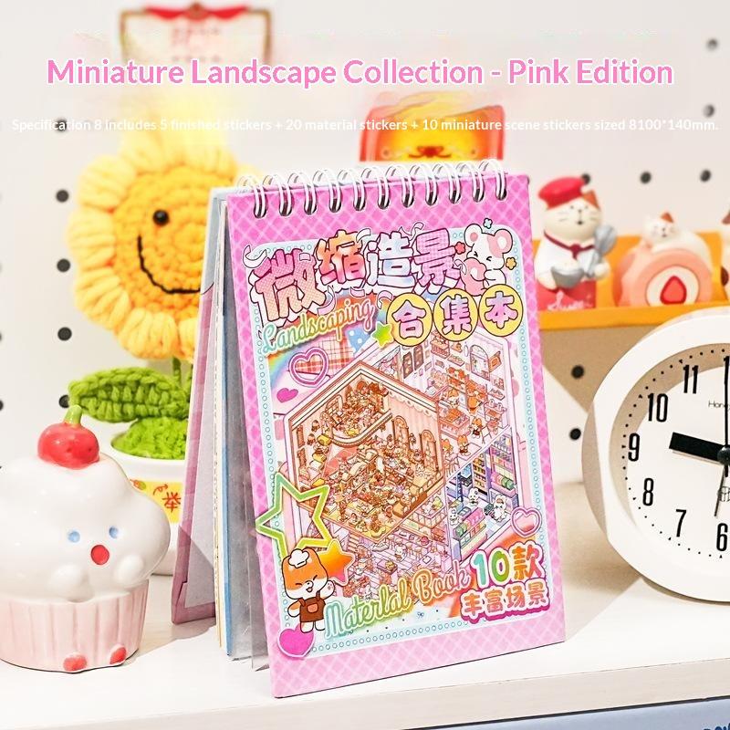 Mini Scene Building Sticker Book Waterproof Stickers Set 35 Sheets 10 Scenes Diy Journal Scrapbook Card Making Decor Supplies
