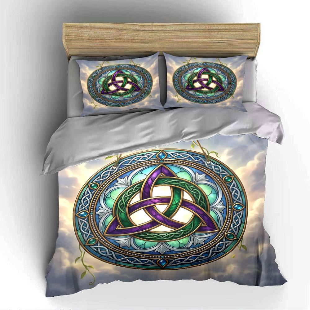 Keltisches Knoten-Mandala-Design Bettwäsche Bettbezug-Set Bettbezug Kissenbezüge (1*Bettbezug 2*Kissenbezüge, ohne Bettdecke)
